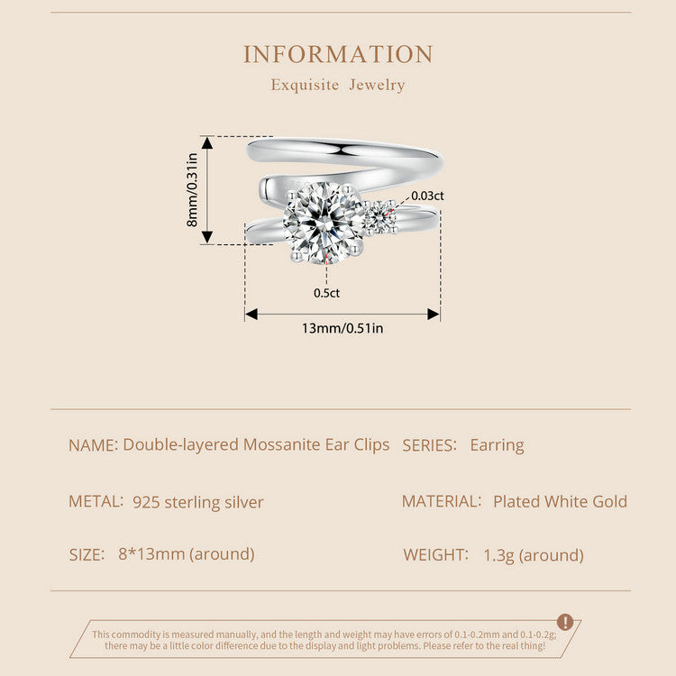 Double-Layer Moissanite Ear Cuffs
