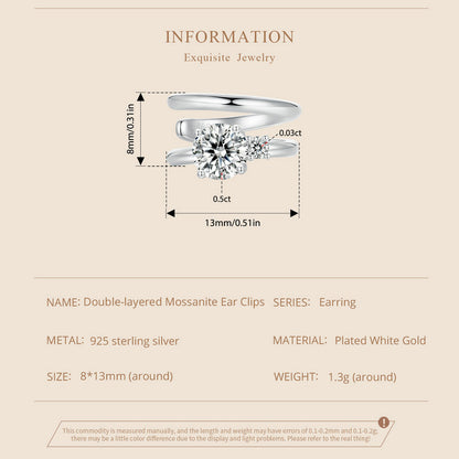 Double-Layer Moissanite Ear Cuffs