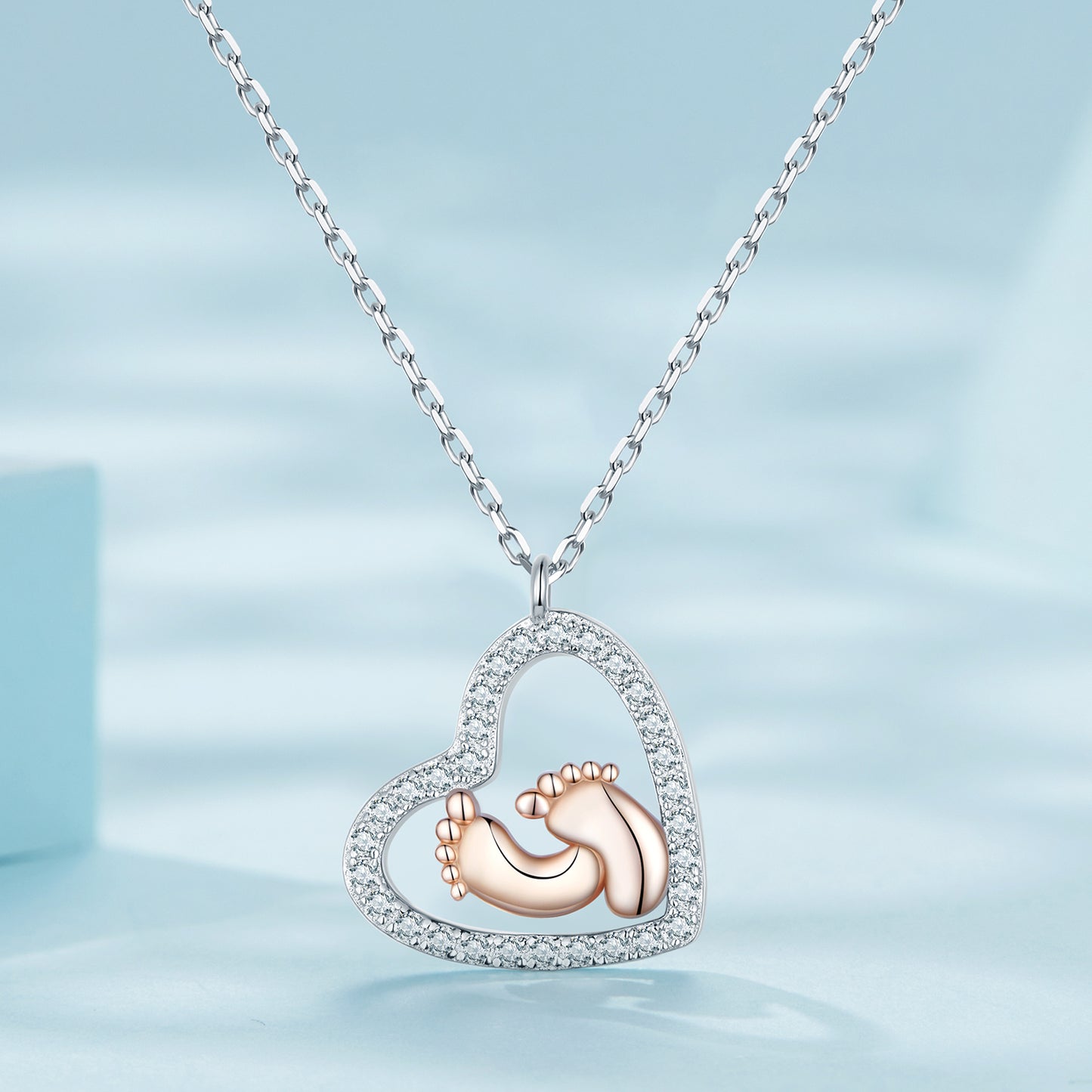Heart and Paw Print Necklace