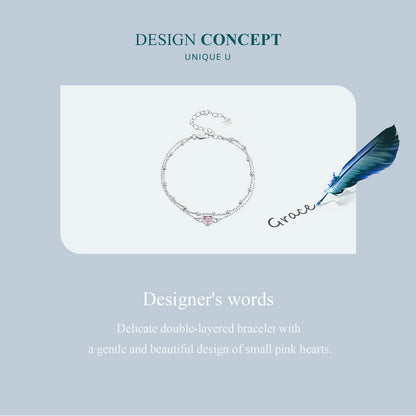 Double Layer Heart Bracelet