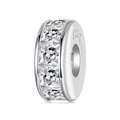 Princess Cut Sparkling Silicone Spacer Beads Charm