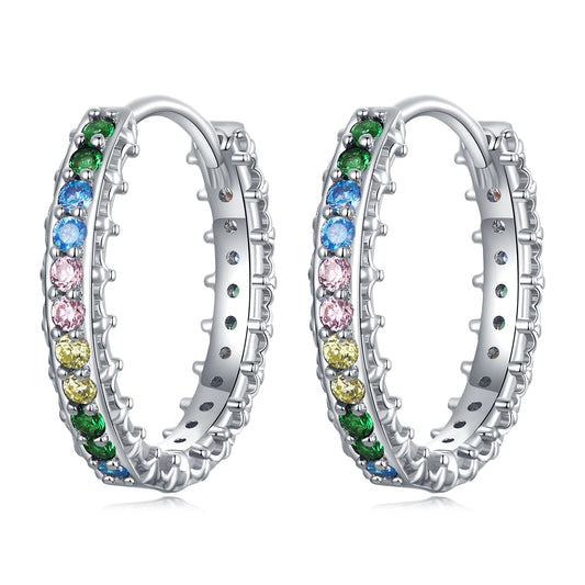 Patterned Cubic Zirconia Clip Earrings