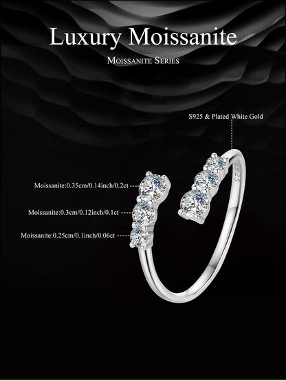 Sparkling Moissanite Adjustable Ring