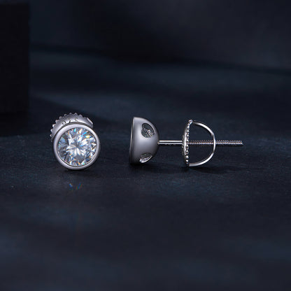 Bezel-Set Moissanite Studs