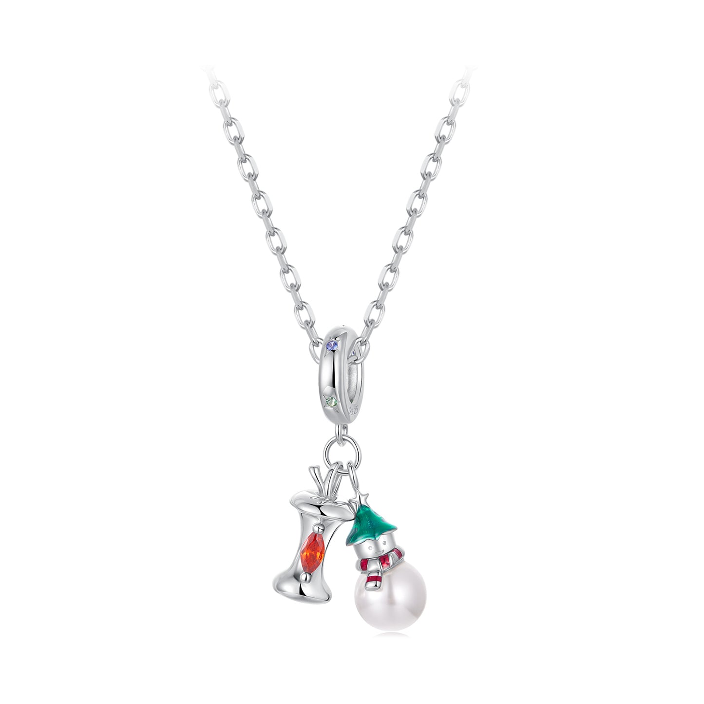 Christmas Snowman Apple Pendant  Charm