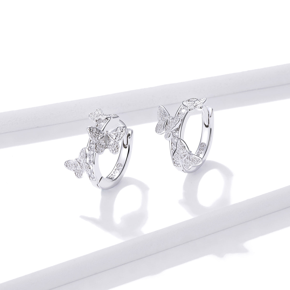 Flying Butterfly Hoop Earrings