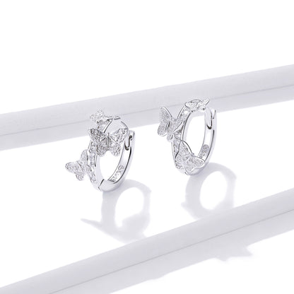 Flying Butterfly Hoop Earrings