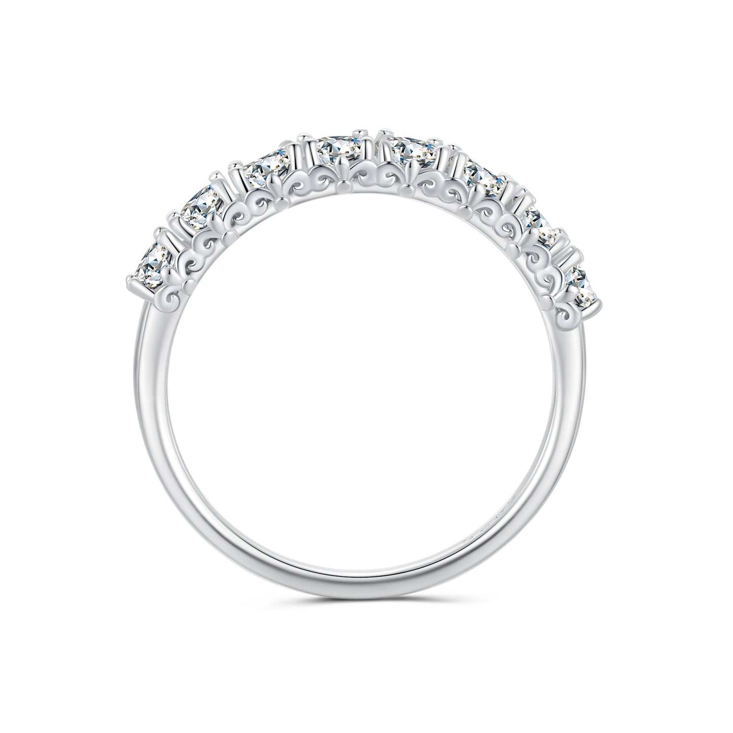 Patterned Moissanite Ring