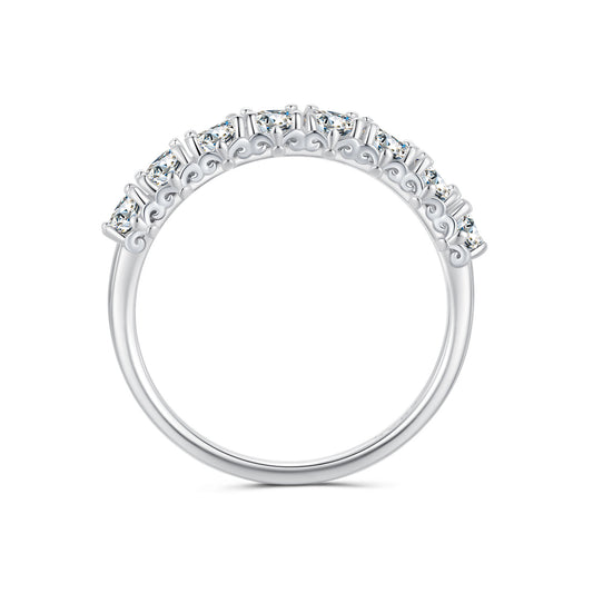 Patterned Moissanite Ring