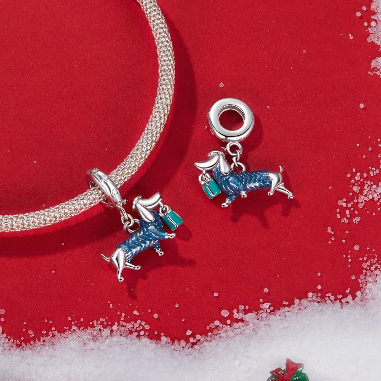 Christmas Dachshund Pendant Charm