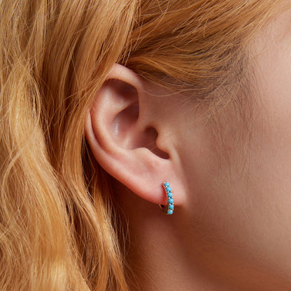 Minimalist Turquoise Clip Earrings