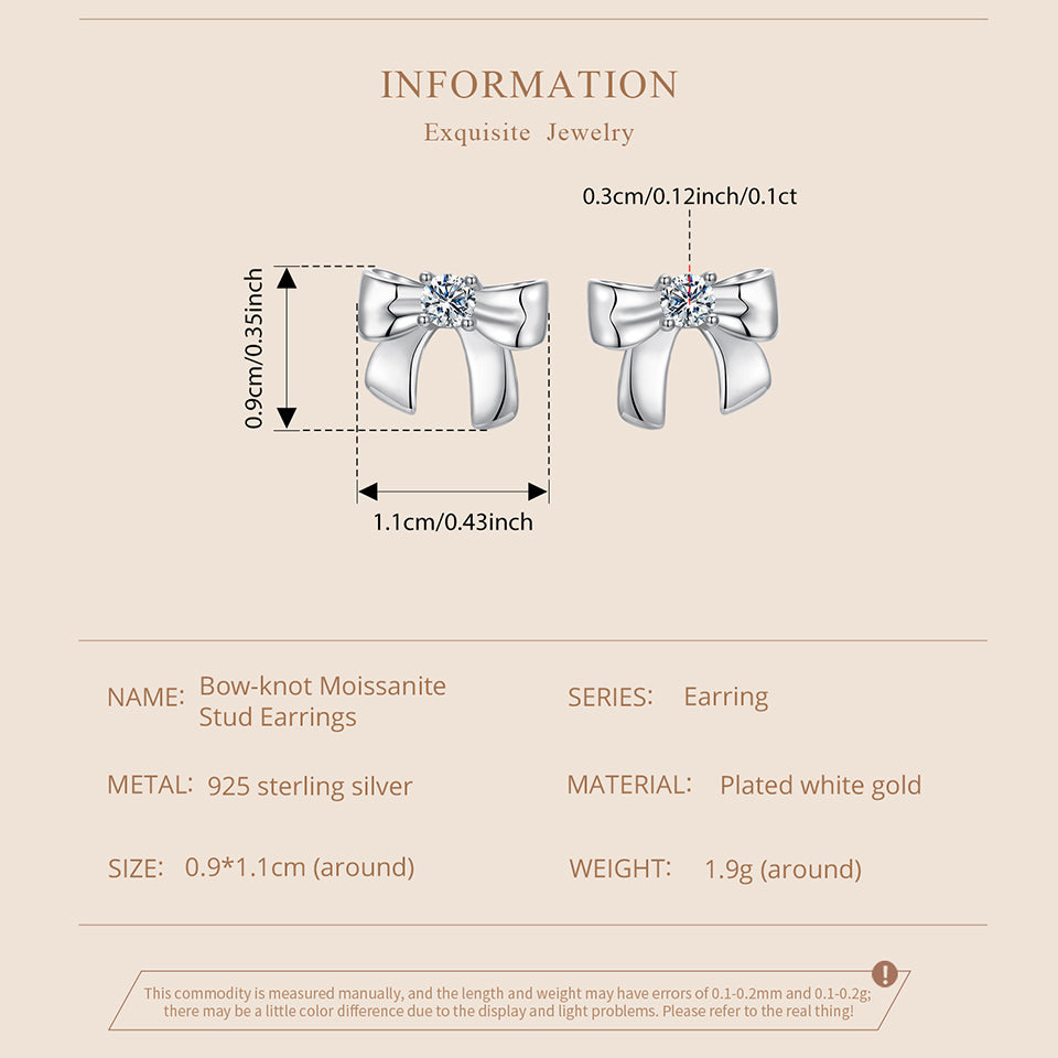 Bow Tie Moissanite Studs