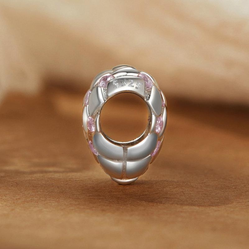 Love Heart Diamond pattern Bead Charm