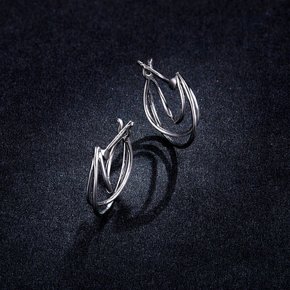 Interwoven Line Hoop Earrings
