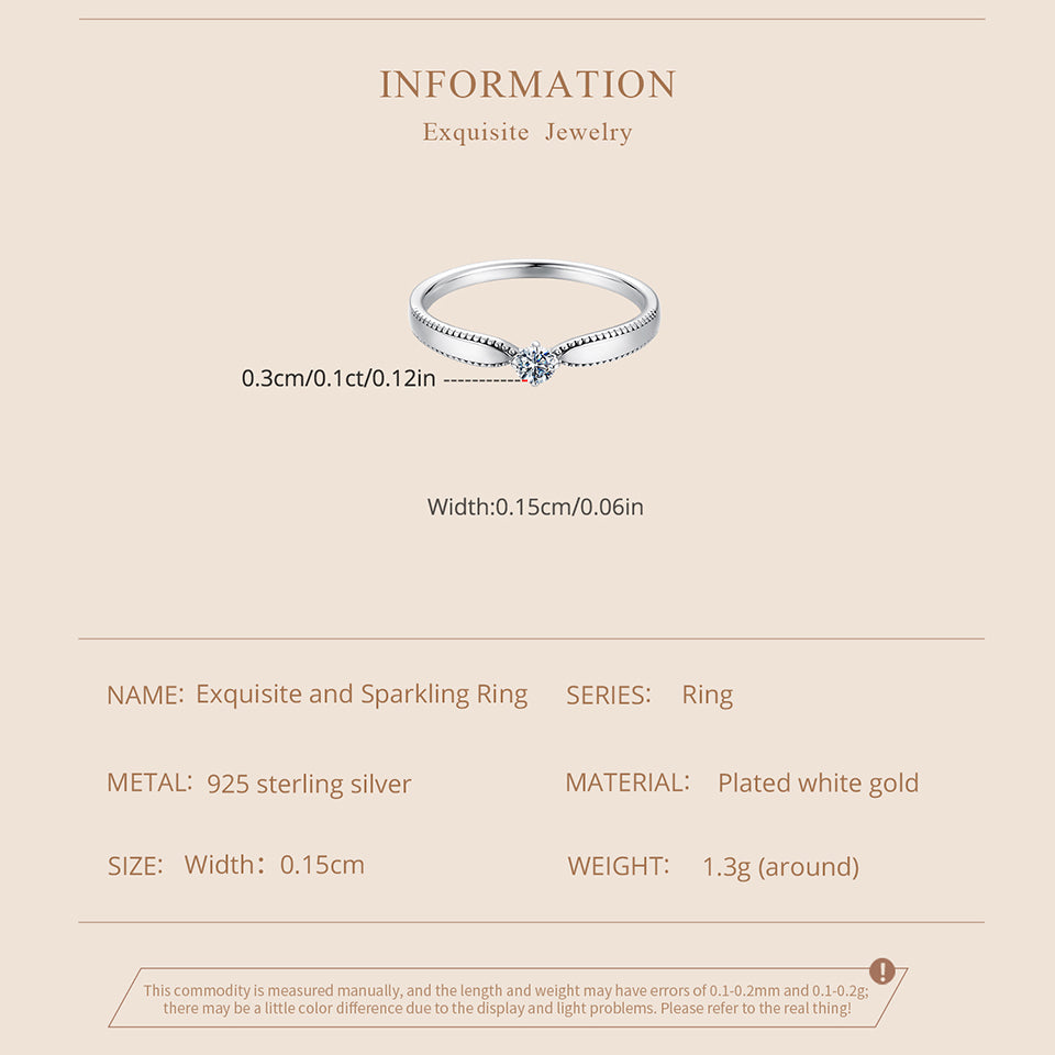Elegant Sparkling Moissanite Ring