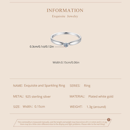 Elegant Sparkling Moissanite Ring