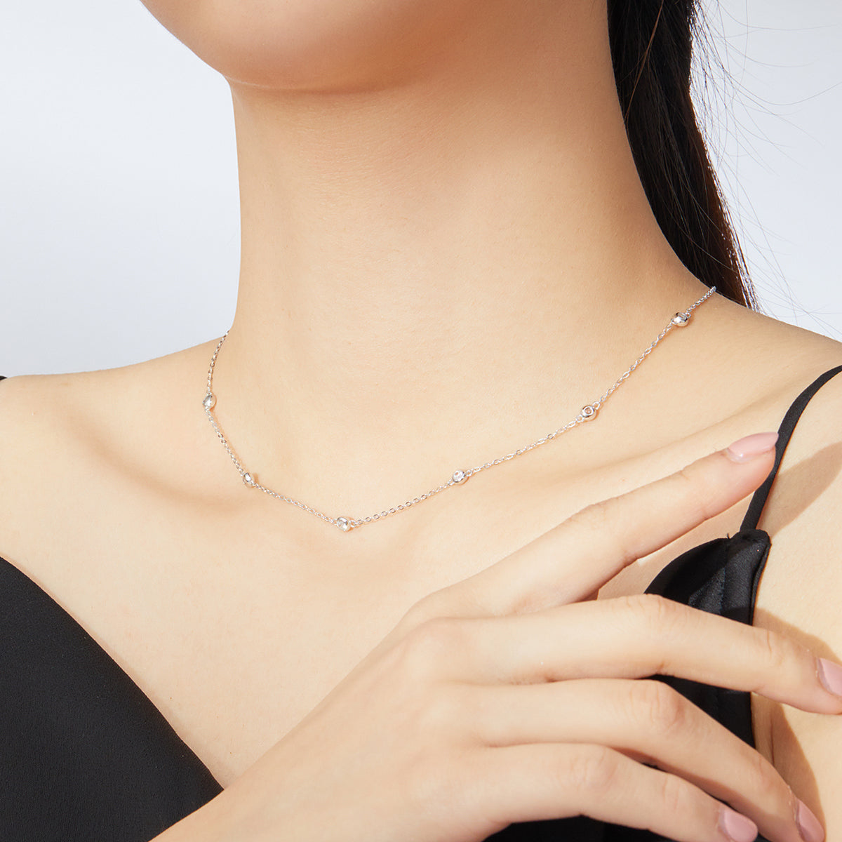 Simple CZ Pendant Necklace