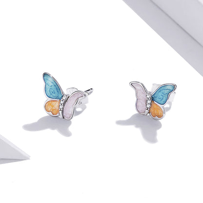 Tri-Color Butterfly Earrings