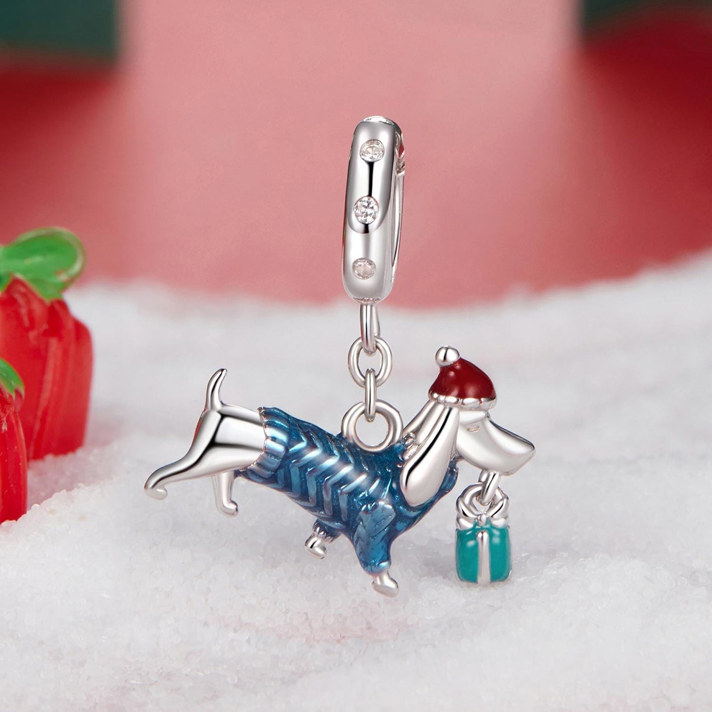 Christmas Dachshund Pendant Charm