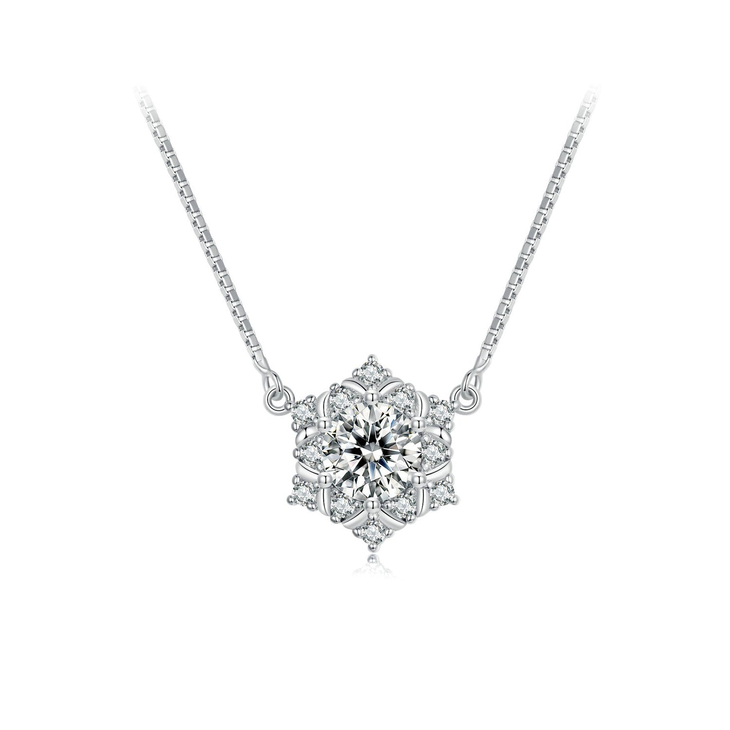 Delicate Snowflake Collarbone Chain Necklace