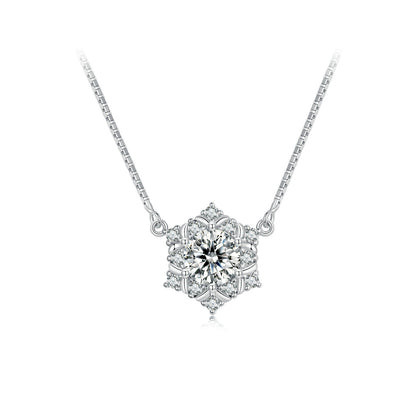 Delicate Snowflake Collarbone Chain Necklace
