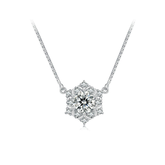Delicate Snowflake Collarbone Chain Necklace