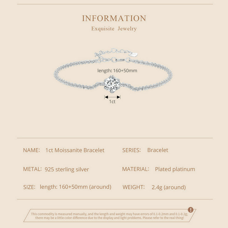 1ct Moissanite Bracelet