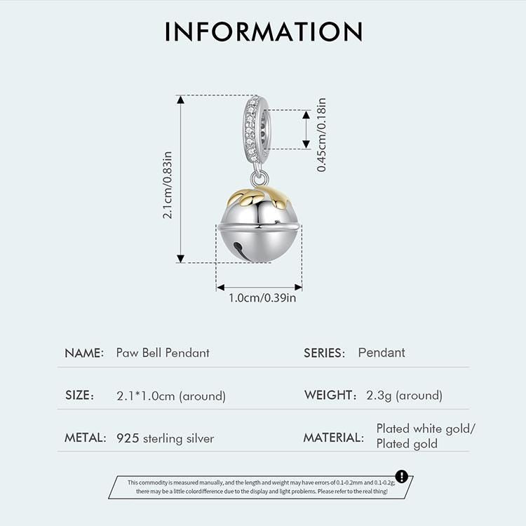 Paw Bell Pendant Charm