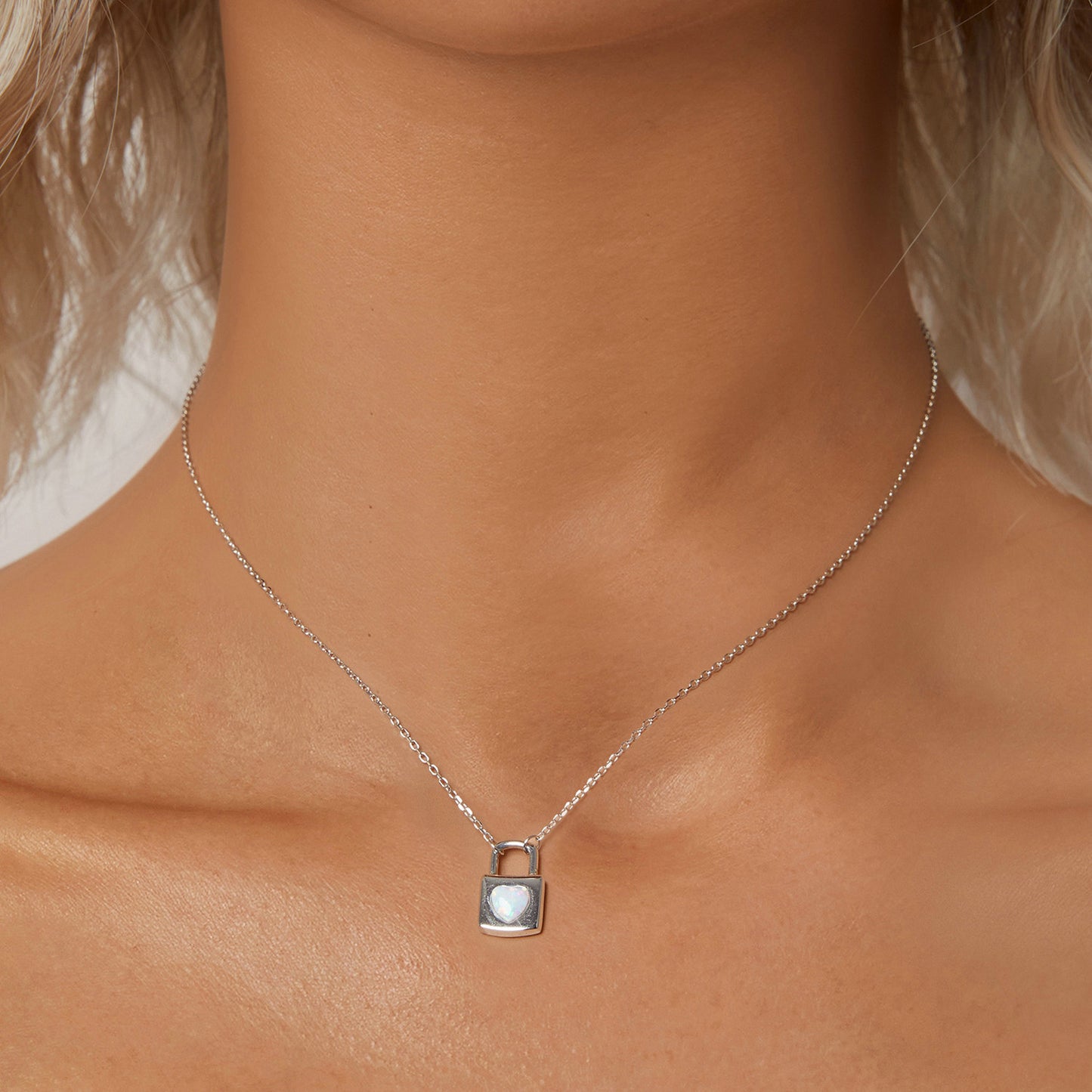 Heart Lock Charm Necklace