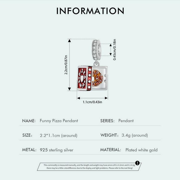 Funny Pizza Pendant Charm