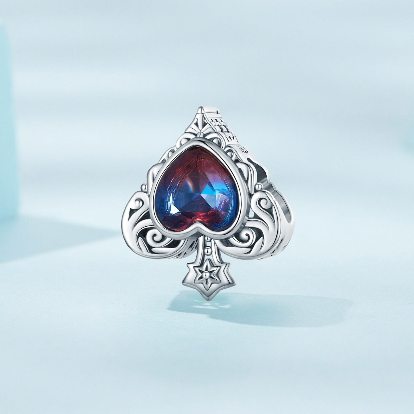 Heart-shaped Spade Bead Charm