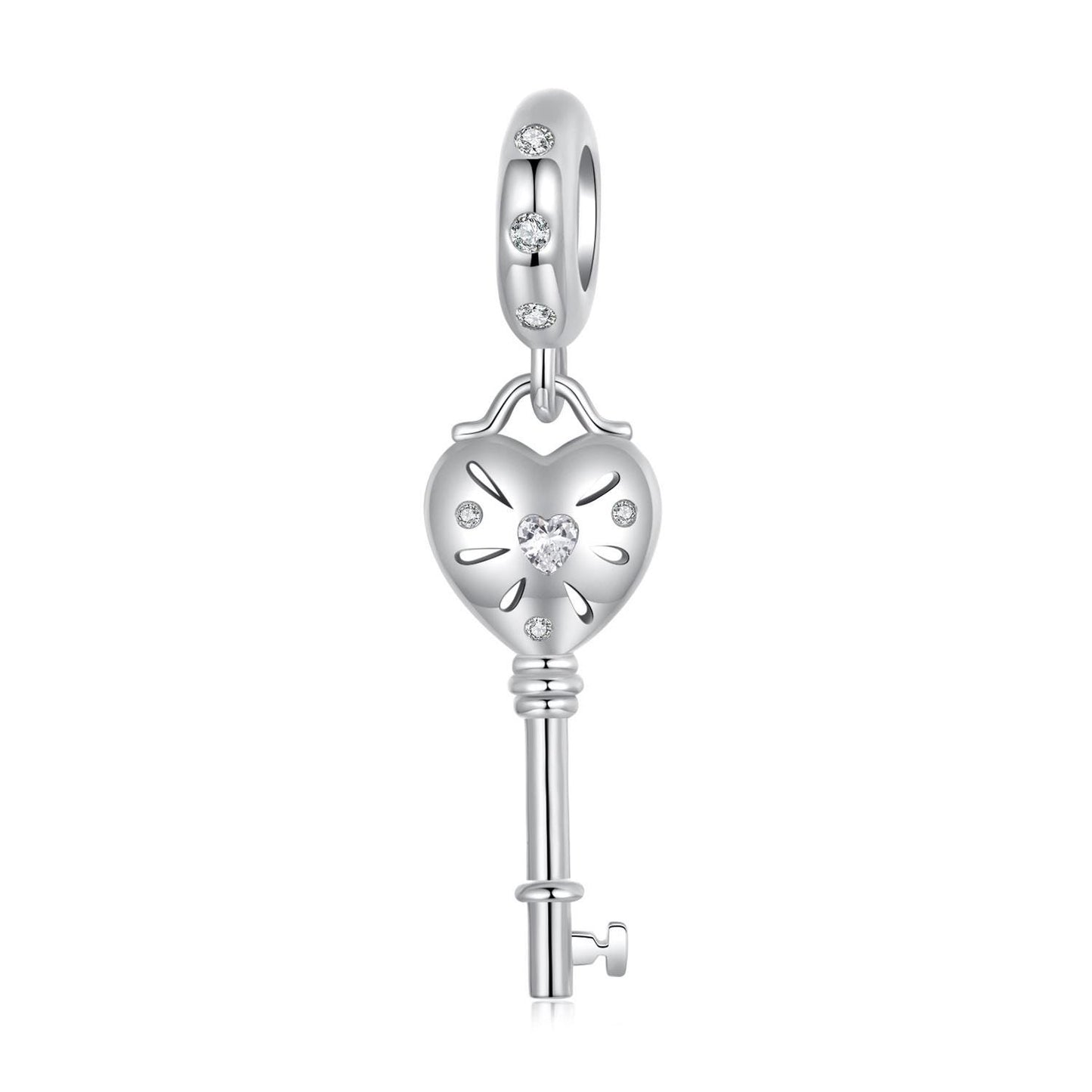 Heart Key Pendant Charm