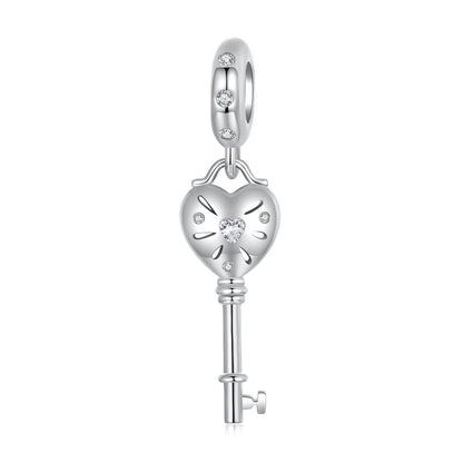 Heart Key Pendant Charm