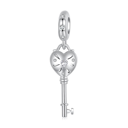 Heart Key Pendant Charm