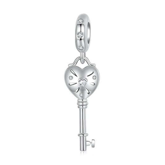 Heart Key Pendant Charm