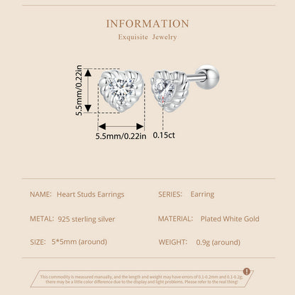 Spiral Ball Moissanite Studs (Heart)